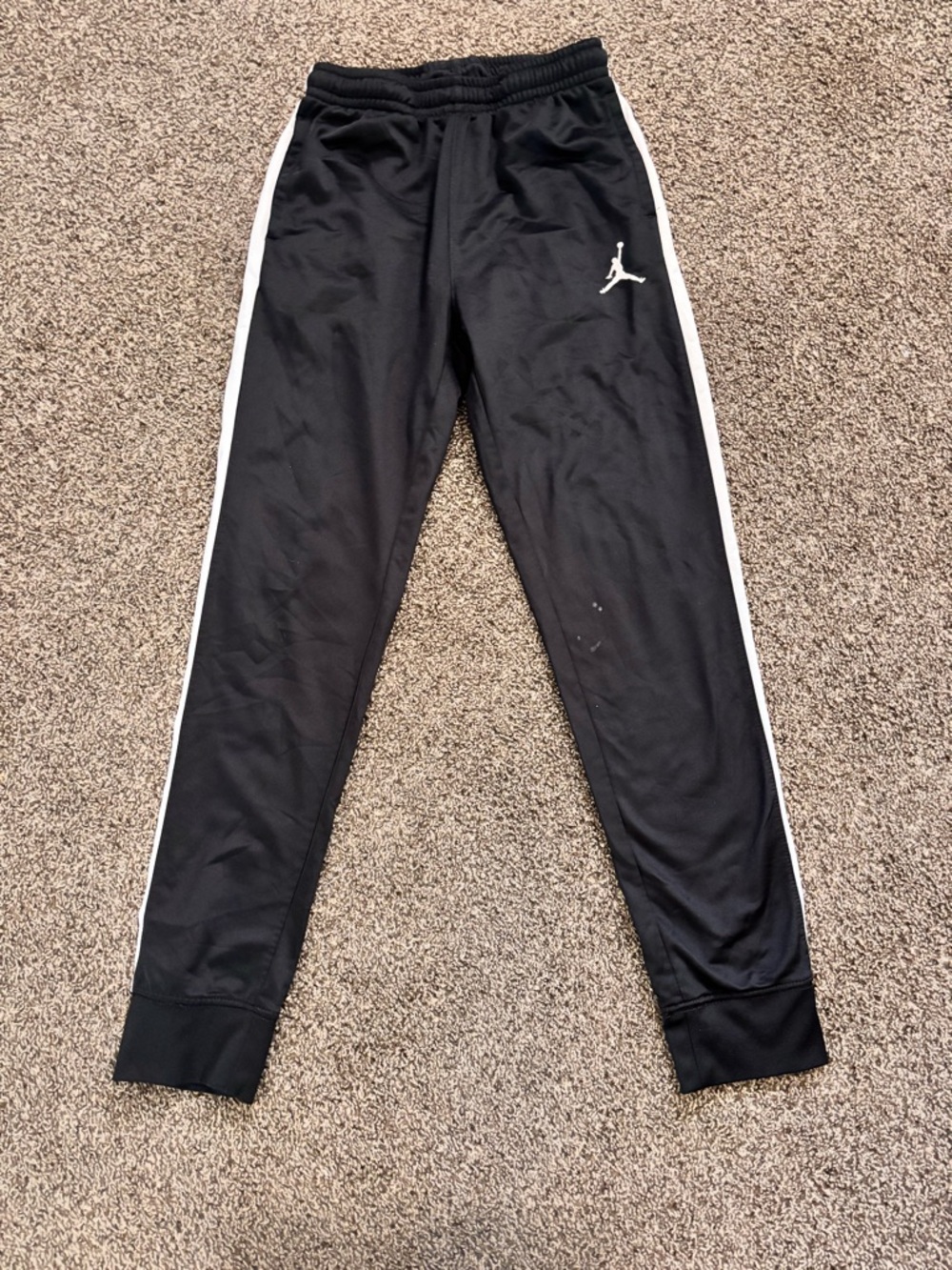 Jordan Kids Black Joggers with White Side Stripes
